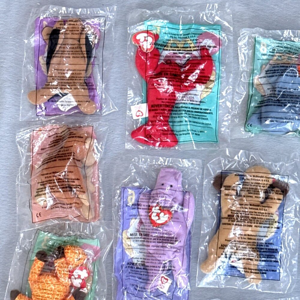 McDonalds Ty Teenie Beanie Babies 1998 1999 Lot Of 24 Complete Sets Plush Favors - Picture 12 of 16